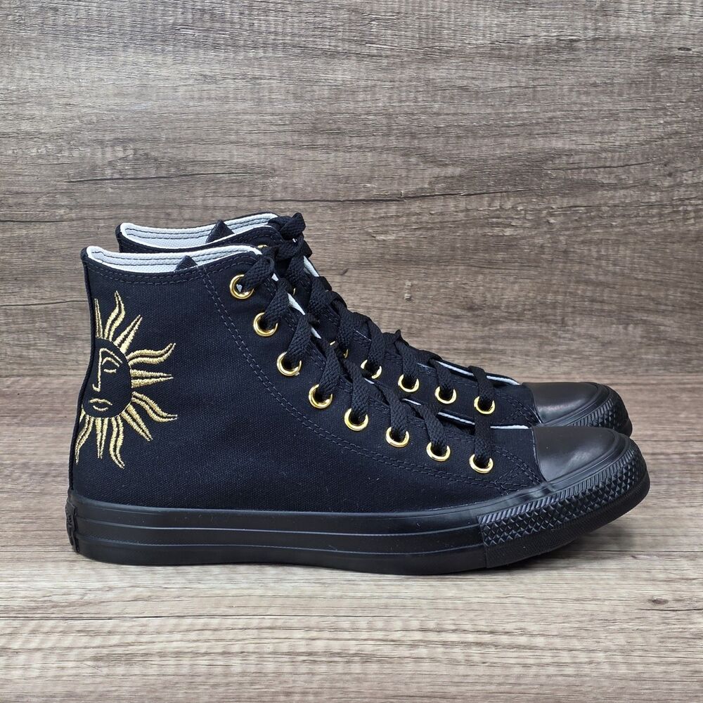 Converse Chuck Taylor Hi By You Women's Size 9 Black Gold Shoes A10942C NEW